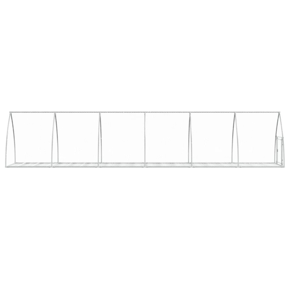 vidaXL Κλουβί Κουνελιών Ασημί 105x600x120 εκ. από Γαλβανισμένο Χάλυβα