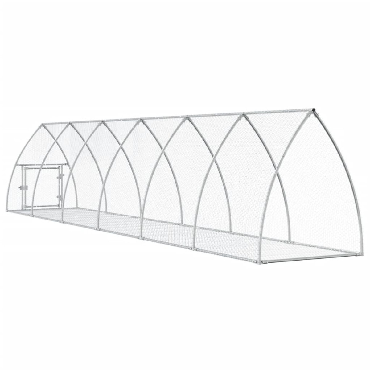 vidaXL Κλουβί Κουνελιών Ασημί 105x600x120 εκ. από Γαλβανισμένο Χάλυβα