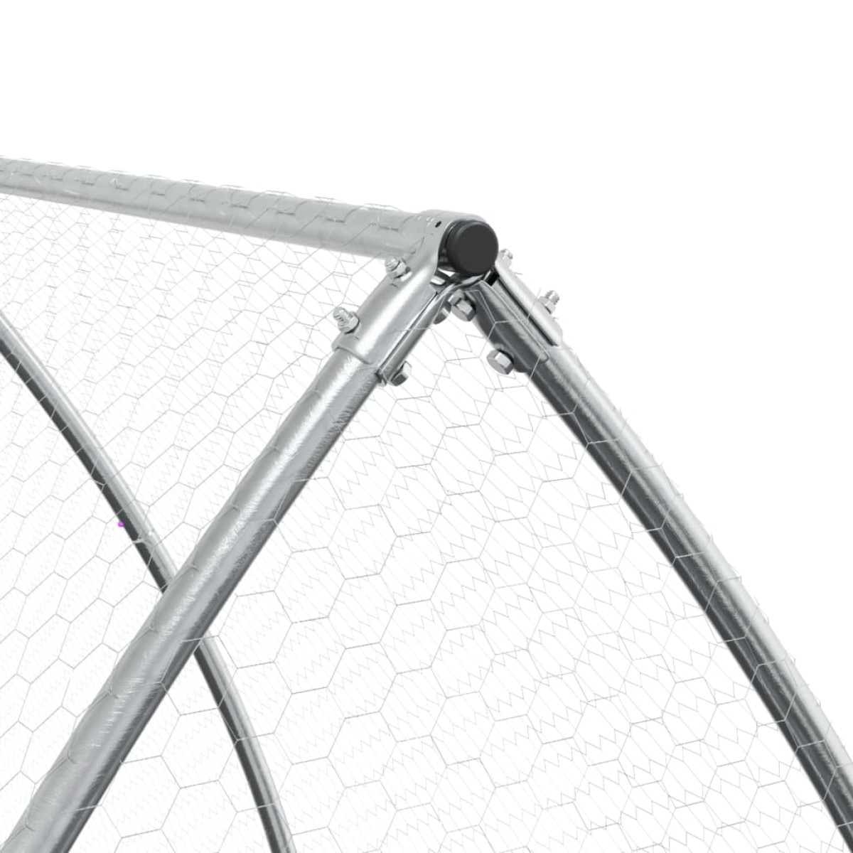 vidaXL Κλουβί Κουνελιών Ασημί 105x600x120 εκ. από Γαλβανισμένο Χάλυβα
