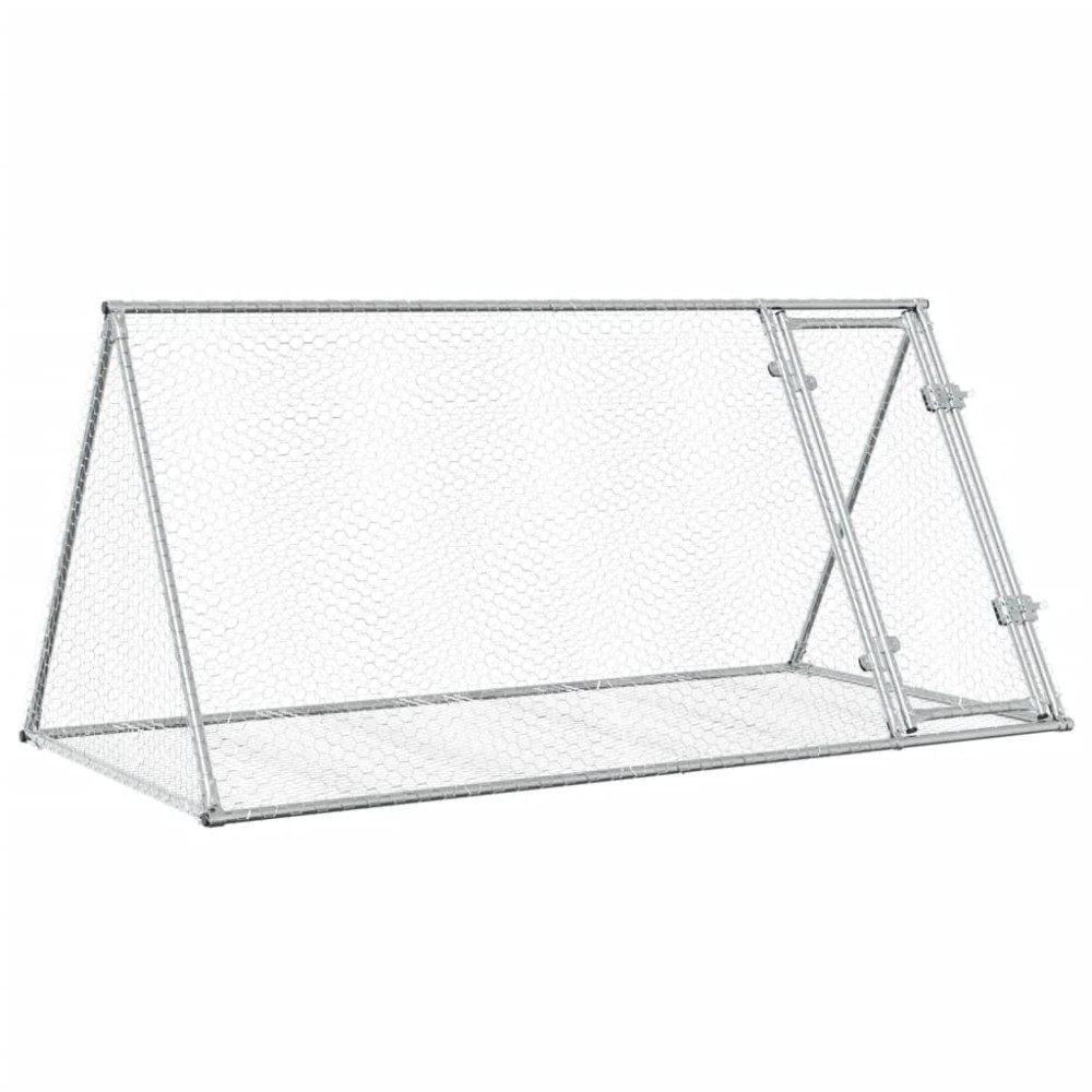 vidaXL Κλουβί Κουνελιών Ασημί 200x105x91 εκ. από Γαλβανισμένο Χάλυβα