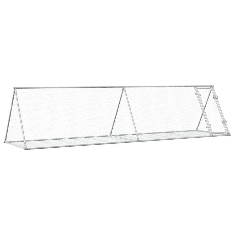 vidaXL Κλουβί Κουνελιών Ασημί 400x105x91 εκ. από Γαλβανισμένο Χάλυβα