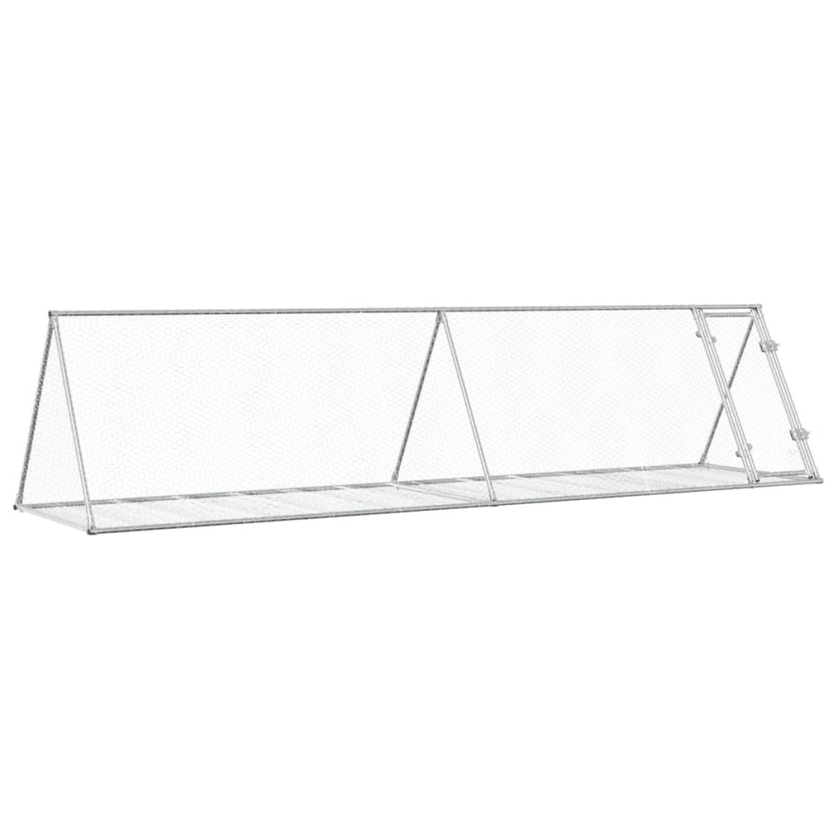 vidaXL Κλουβί Κουνελιών Ασημί 400x105x91 εκ. από Γαλβανισμένο Χάλυβα