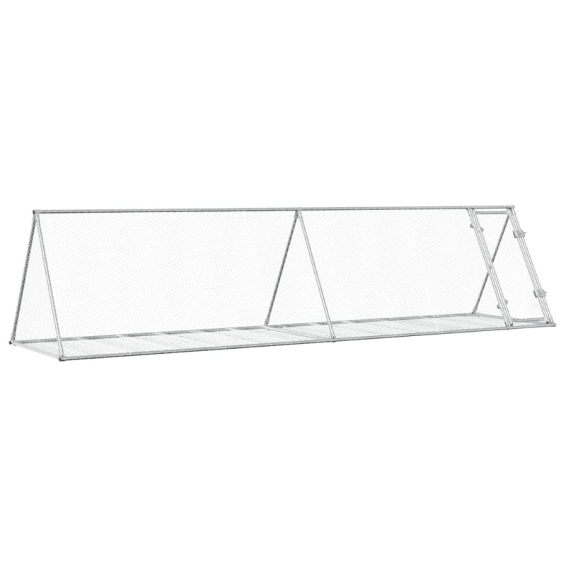 vidaXL Κλουβί Κουνελιών Ασημί 400x105x91 εκ. από Γαλβανισμένο Χάλυβα