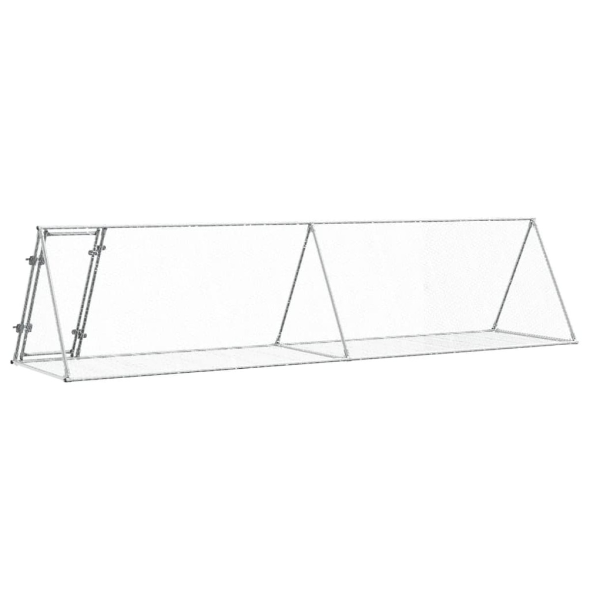 vidaXL Κλουβί Κουνελιών Ασημί 400x105x91 εκ. από Γαλβανισμένο Χάλυβα