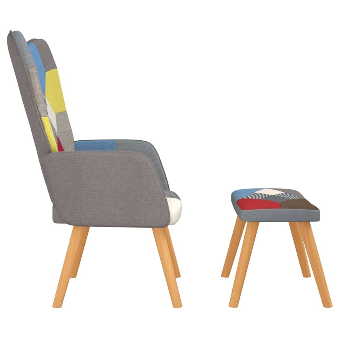 vidaXL Πολυθρόνα Relax Σχέδιο Patchwork Υφασμάτινη με Σκαμπό