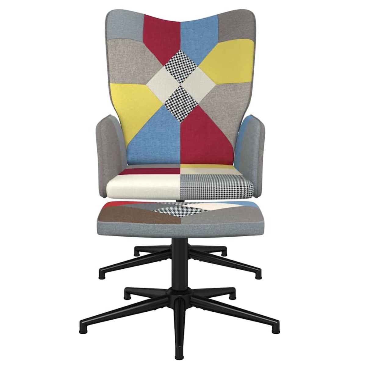 vidaXL Πολυθρόνα Relax Σχέδιο Patchwork Υφασμάτινη με Σκαμπό