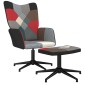 vidaXL Πολυθρόνα Relax Σχέδιο Patchwork Υφασμάτινη με Σκαμπό