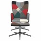 vidaXL Πολυθρόνα Relax Σχέδιο Patchwork Υφασμάτινη με Σκαμπό
