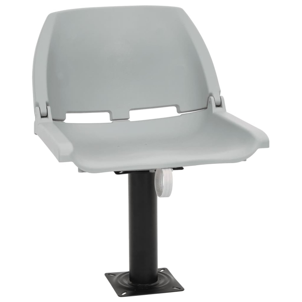 vidaXL Κάθισμα Σκάφους Πτυσσόμ. 2 τεμ. Γκρι 48x51x41 εκ Χωρίς Μαξιλάρι
