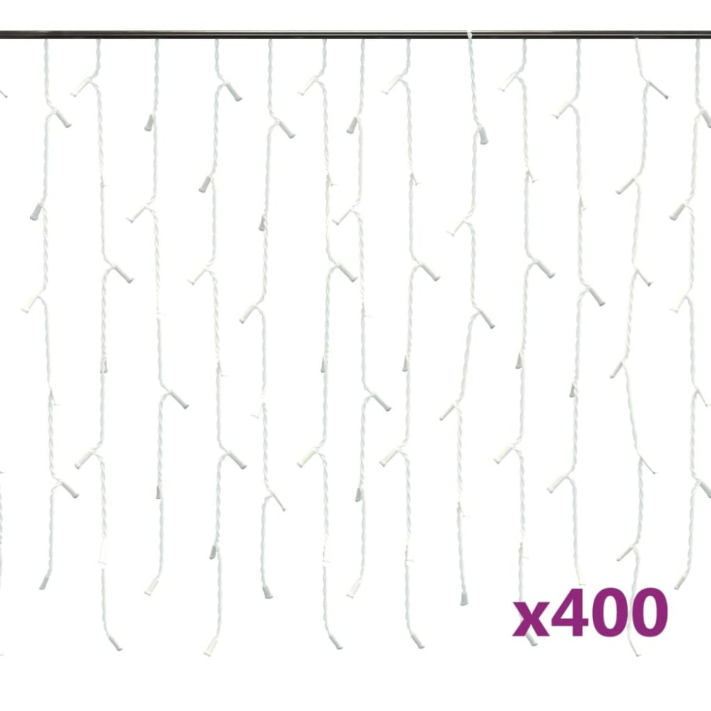 vidaXL Κουρτίνα LED Φωτάκια Σταλακτίτες 10μ. 400 LED Πολύχρωμα 8 Λειτ.