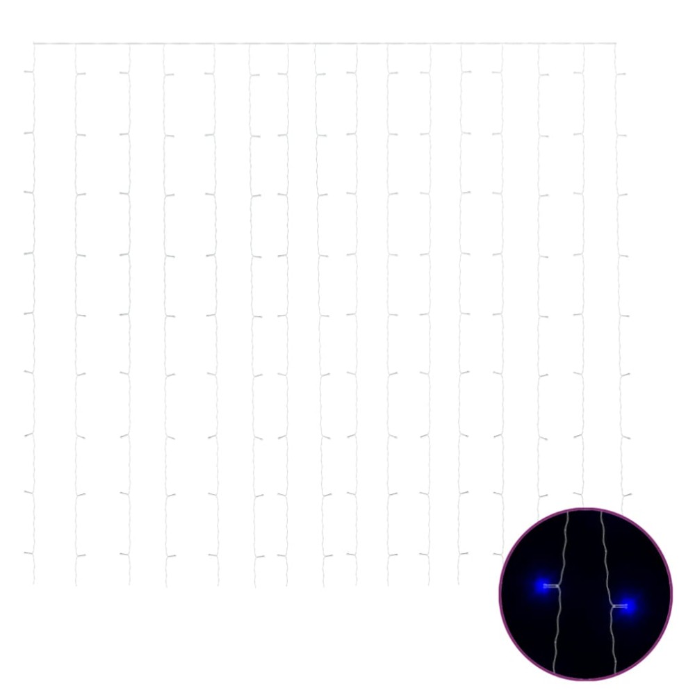 vidaXL Κουρτίνα LED Φωτάκια 300 LED Μπλε 3 x 3 μ. 8 Λειτουργίες