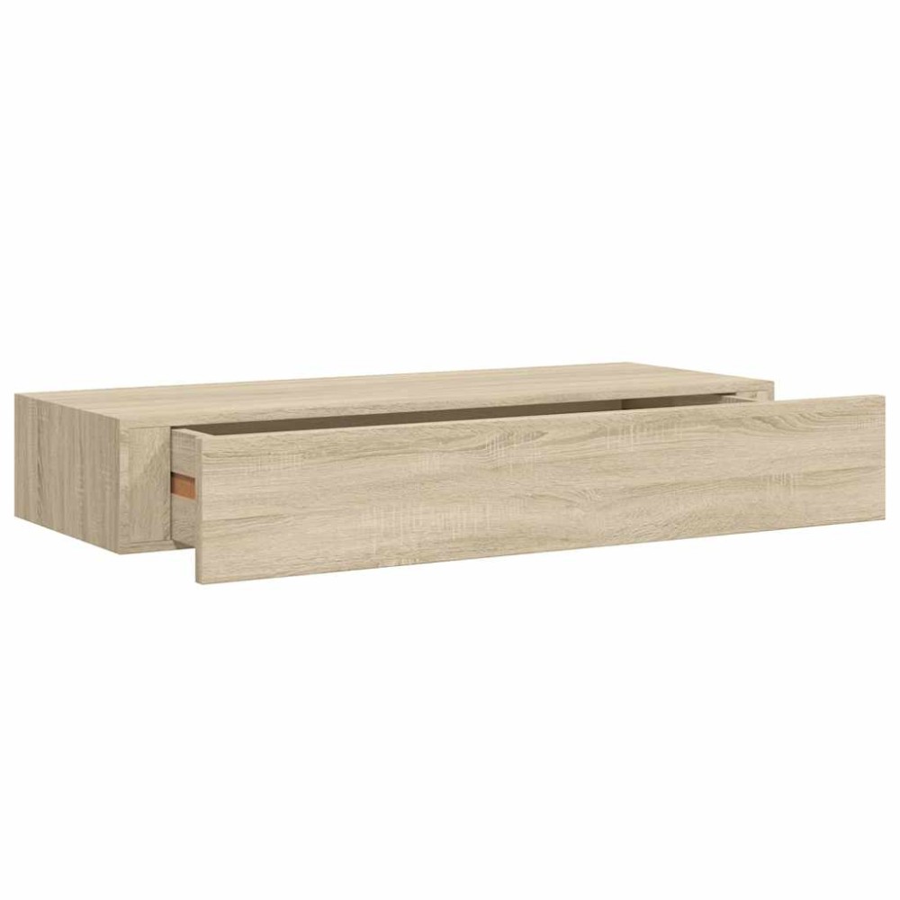 vidaXL Ράφι Επιτοίχιο με Συρτάρι Χρώμα Δρυός 60 x 23,5 x 10εκ. από MDF