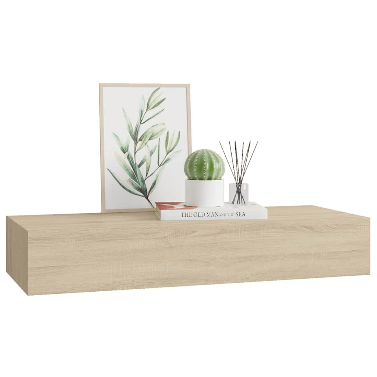 vidaXL Ράφι Επιτοίχιο με Συρτάρι Χρώμα Δρυός 60 x 23,5 x 10εκ. από MDF
