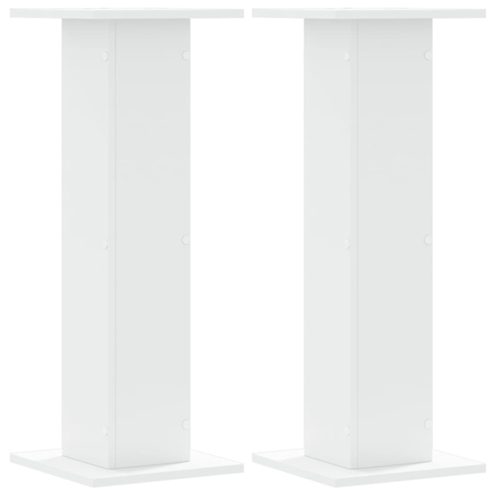 vidaXL Βάσεις Φυτών 2 τεμ. Λευκές 30x30x80 εκ. από Επεξεργασμένο Ξύλο