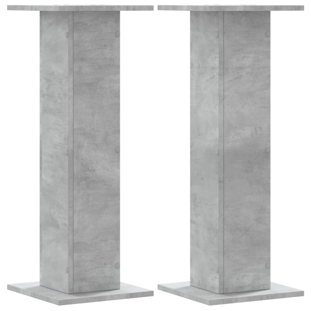 vidaXL Βάσεις Φυτών 2 τεμ. Γκρι Σκυρ. 30x30x80 εκ. Επεξεργασμένο Ξύλο