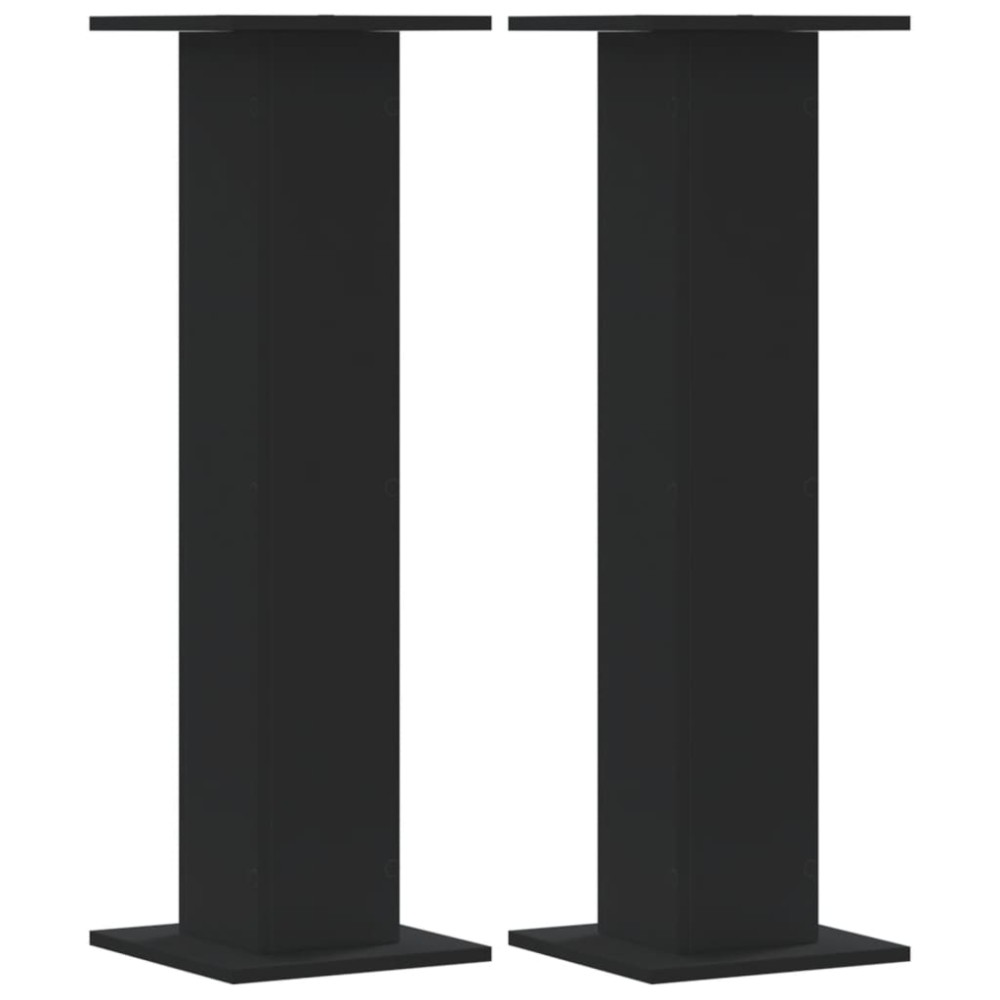 vidaXL Βάσεις Φυτών 2 τεμ. Μαύρες 30x30x95 εκ. από Επεξεργασμένο Ξύλο