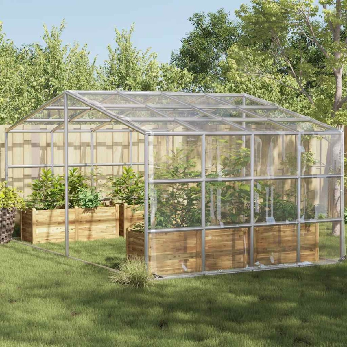 vidaXL Κάλυμμα φυτών με οπές 3x8 m PVC