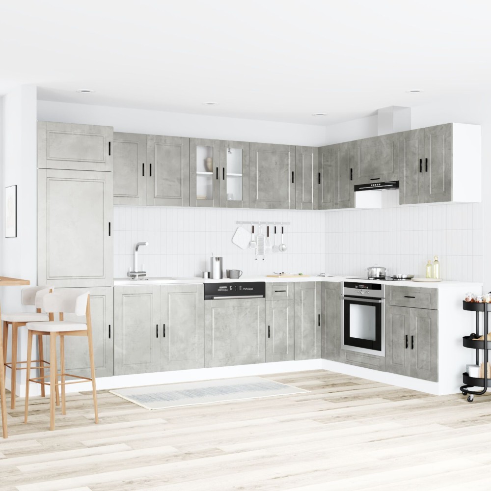 vidaXL Ντουλάπι Βάσης Sink ""Porto"" με Νιπτήρα Γκρίζο Σκυρόδεμα 80x46x84,5 εκ Επεξεργασμένο Ξύλο