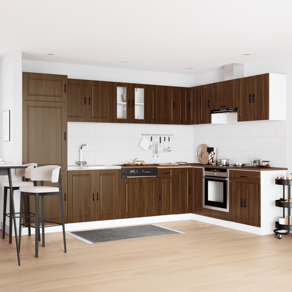 vidaXL Βάση Ντουλάπας ""Porto"" με Νιπτήρα Καφέ Δρυς 80x46x84,5 εκ Επεξεργασμένο Ξύλο
