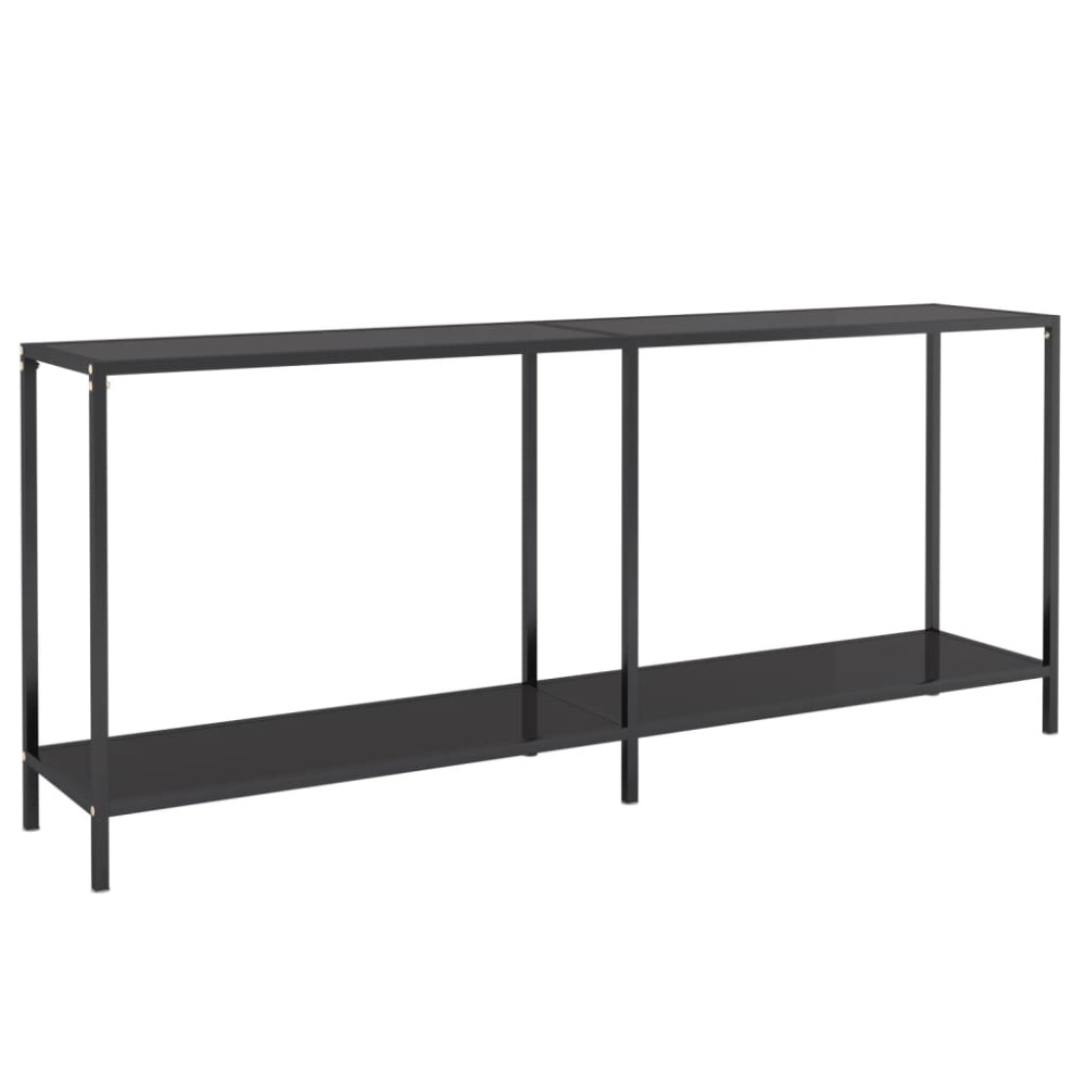 vidaXL Τραπέζι Κονσόλα Μαύρο 180 x 35 x 75,5 εκ. από Ψημένο Γυαλί