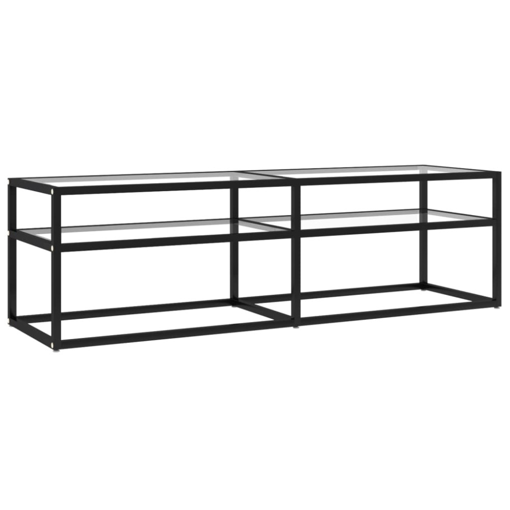 vidaXL Έπιπλο Τηλεόρασης Διαφανές 140x40x40,5εκ. από Γυαλί Ασφαλείας