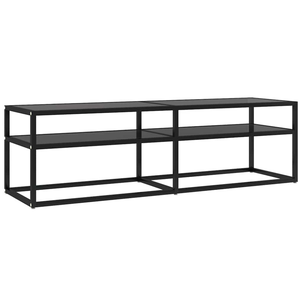vidaXL Έπιπλο Τηλεόρασης Μαύρο 140 x 40 x 40,5 εκ. από Γυαλί Ασφαλείας