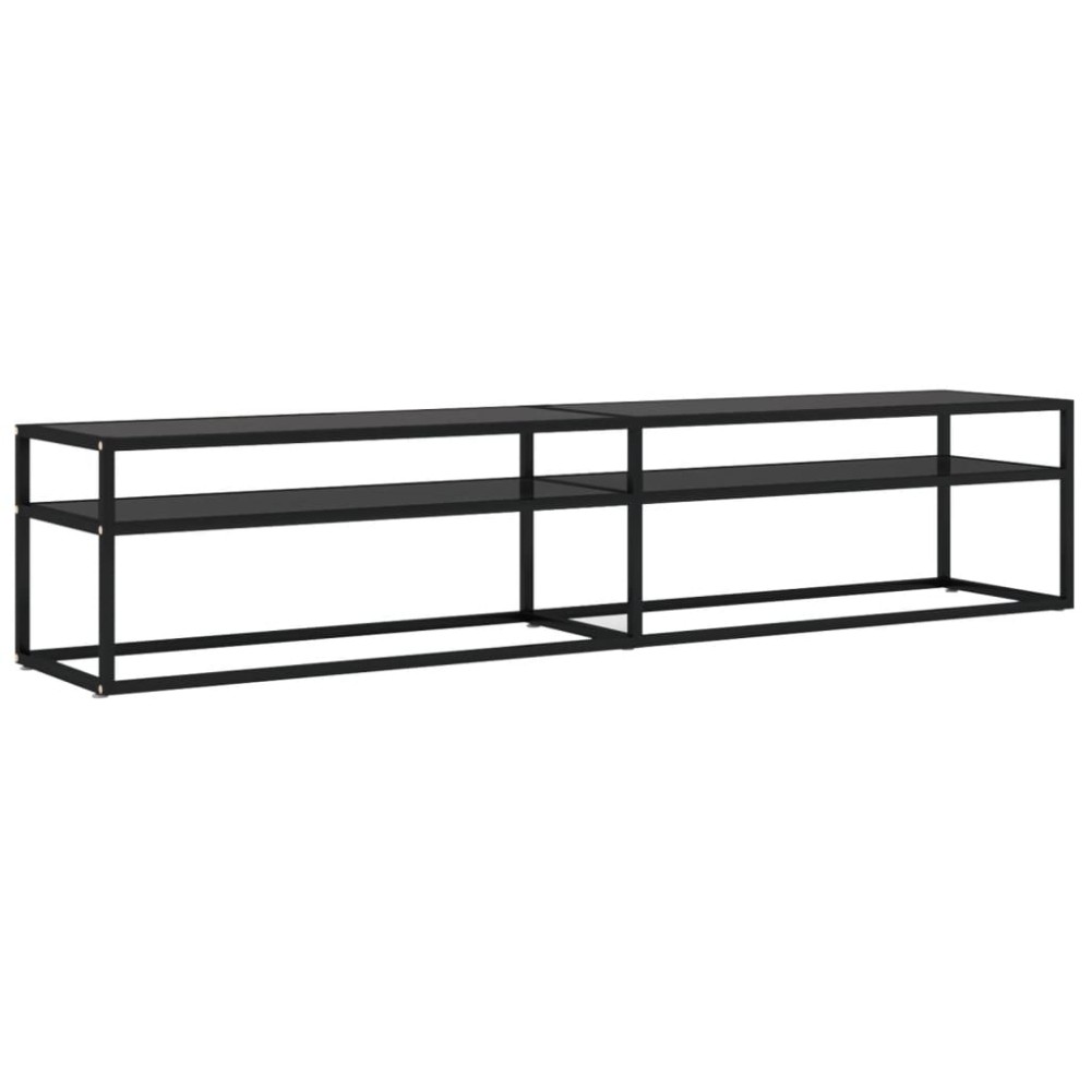 vidaXL Έπιπλο Τηλεόρασης Μαύρο 200 x 40 x 40,5 εκ. από Γυαλί Ασφαλ.