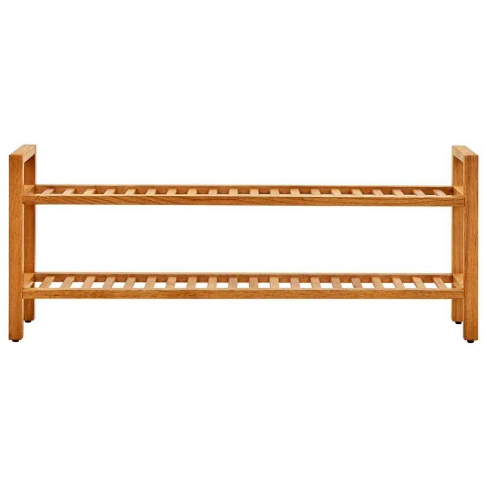 vidaXL Παπουτσοθήκη με 2 Ράφια 100 x 27 x 40 εκ. από Μασίφ Ξύλο Δρυός