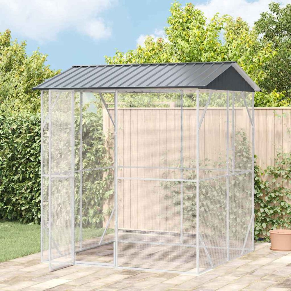 vidaXL Κλουβί Πουλιών Ανθρακί 215 x 208 x 247 εκ Γαλβανισμένος χάλυβας