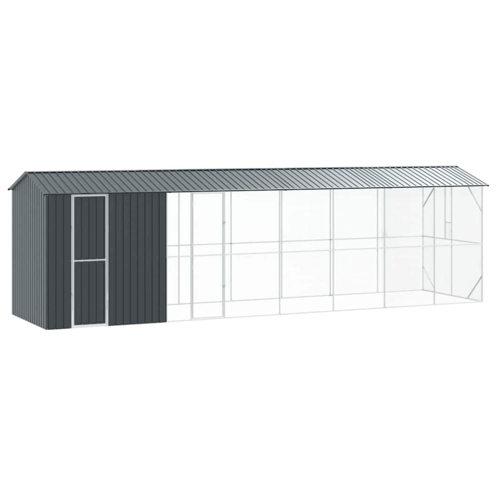 vidaXL Κλουβί Πουλιών Ανθρακί 860 x 208 x 247 εκ Γαλβανισμένος χάλυβας
