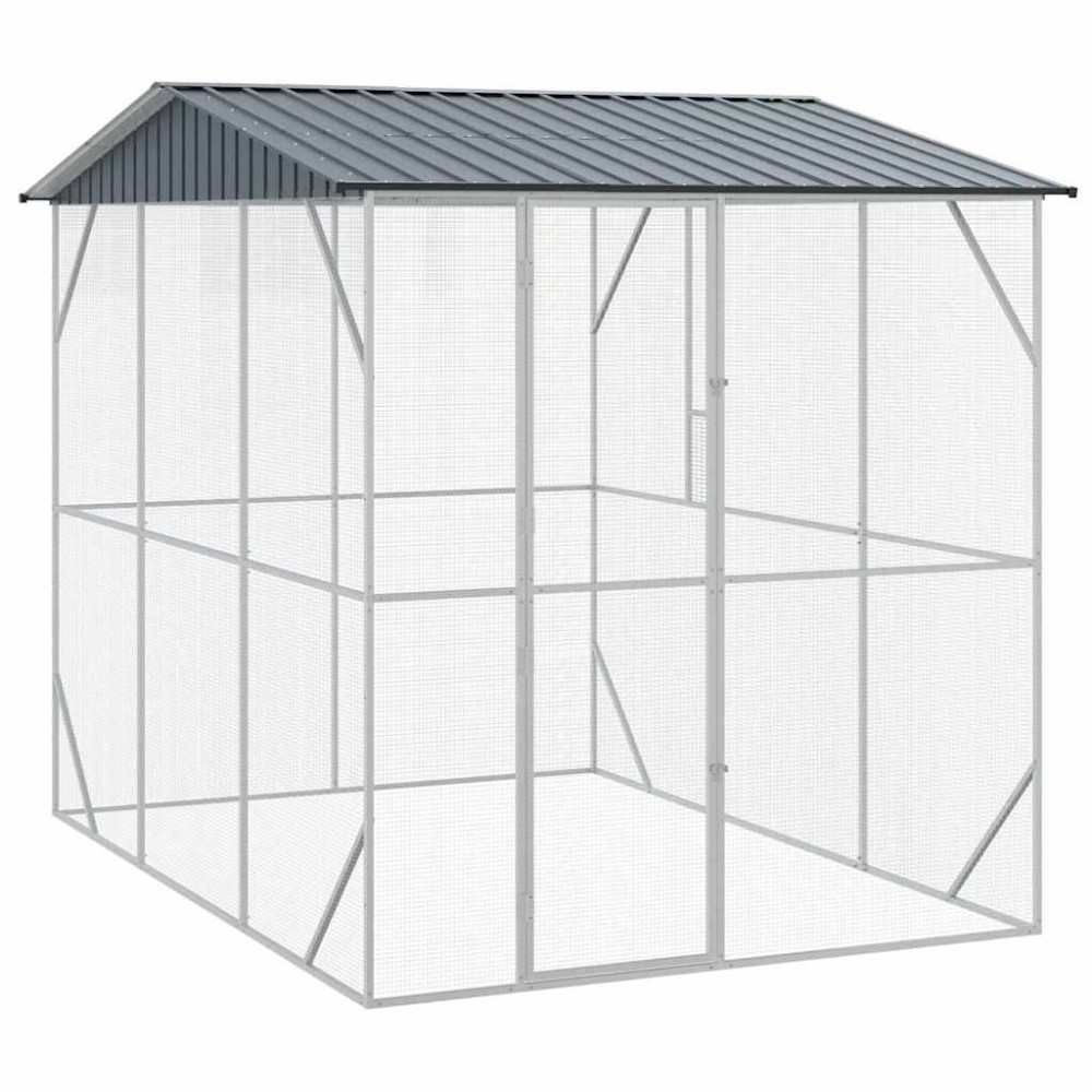 vidaXL Κλουβί Πουλιών Ανθρακί 227 x 310 x 247 εκ Γαλβανισμένος χάλυβας