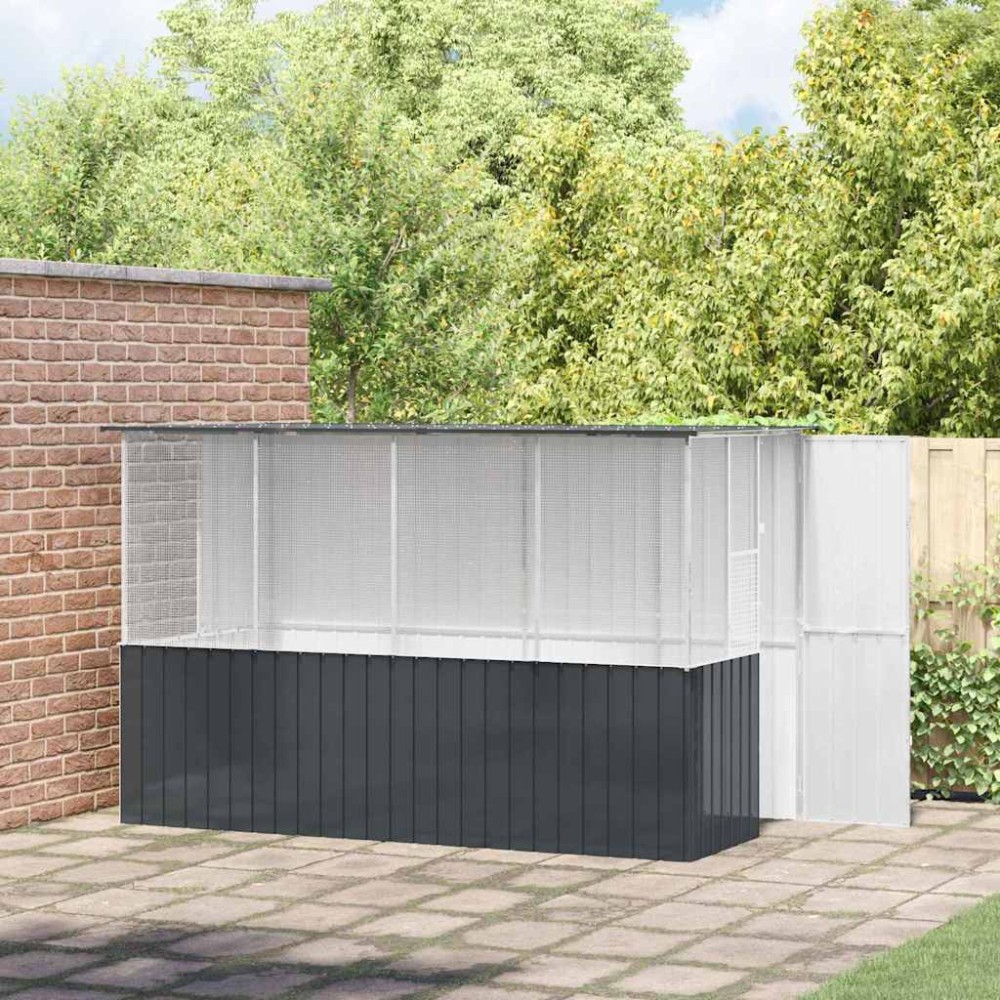 vidaXL Κλουβί Πουλιών Ανθρακί 315 x 167 x 200 cm Γαλβανισμένος χάλυβας