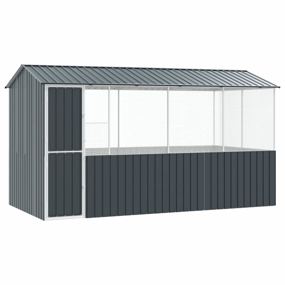vidaXL Κλουβί Πουλιών Ανθρακί 410 x 210 x 230 εκ Γαλβανισμένος χάλυβας
