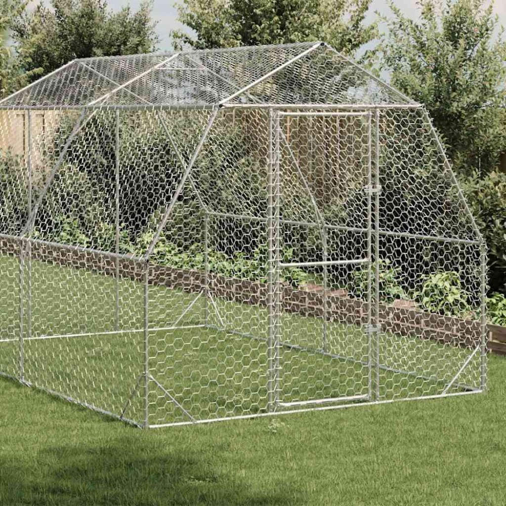 vidaXL Chicken Run 2,5x4x2,25 m Γαλβανισμένος χάλυβας