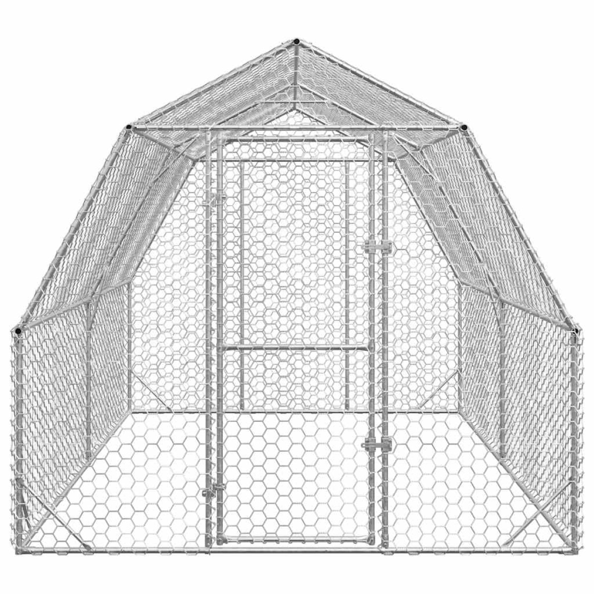vidaXL Chicken Run 2,5x4x2,25 m Γαλβανισμένος χάλυβας