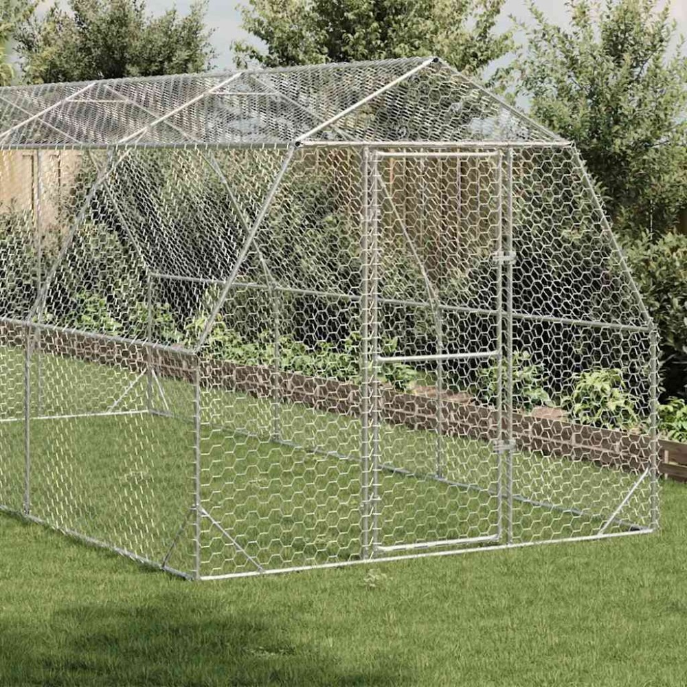 vidaXL Τρέξιμο για κοτόπουλα 2,5x6x2,25 μ. από Γαλβ. Χάλυβα