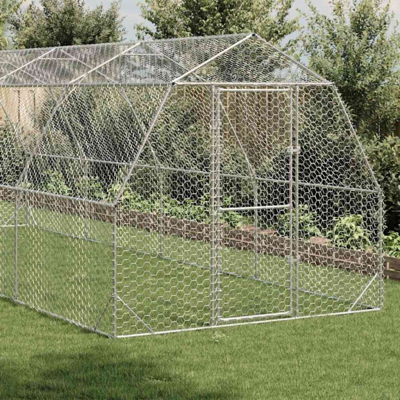 vidaXL Τρέξιμο για κοτόπουλα 2,5x8x2,25 μ. από Γαλβ. Χάλυβα