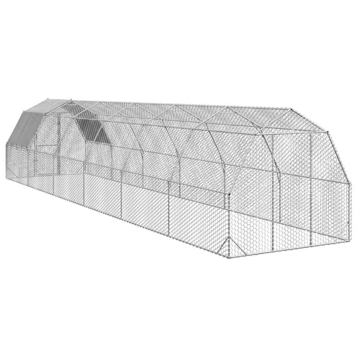 vidaXL Τρέξιμο για κοτόπουλα με οροφή 2,5x12x2,25 μ. από Γαλβ. Χάλυβα