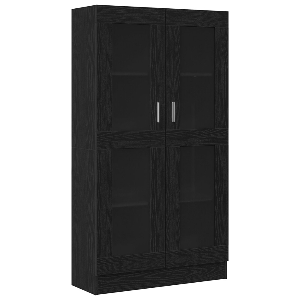 vitaXL Βιβλιοθήκη Μαύρη Δρυς 82,5x30,5x150 εκ Επεξεργασμένο ξύλο