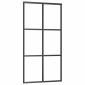 vidaXL Συρόμενη πόρτα με σετ υλικού 102x205 cm ESG Γυαλί&Αλουμίνιο