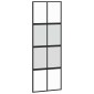 vidaXL Συρόμενη πόρτα με σετ υλικού 76x205 cm από γυαλί&Αλουμίνιο