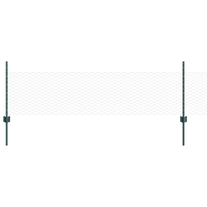 11 pcs U-Channel Πράσινοι Πόλοι vidaXL 60 cm Χάλυβας