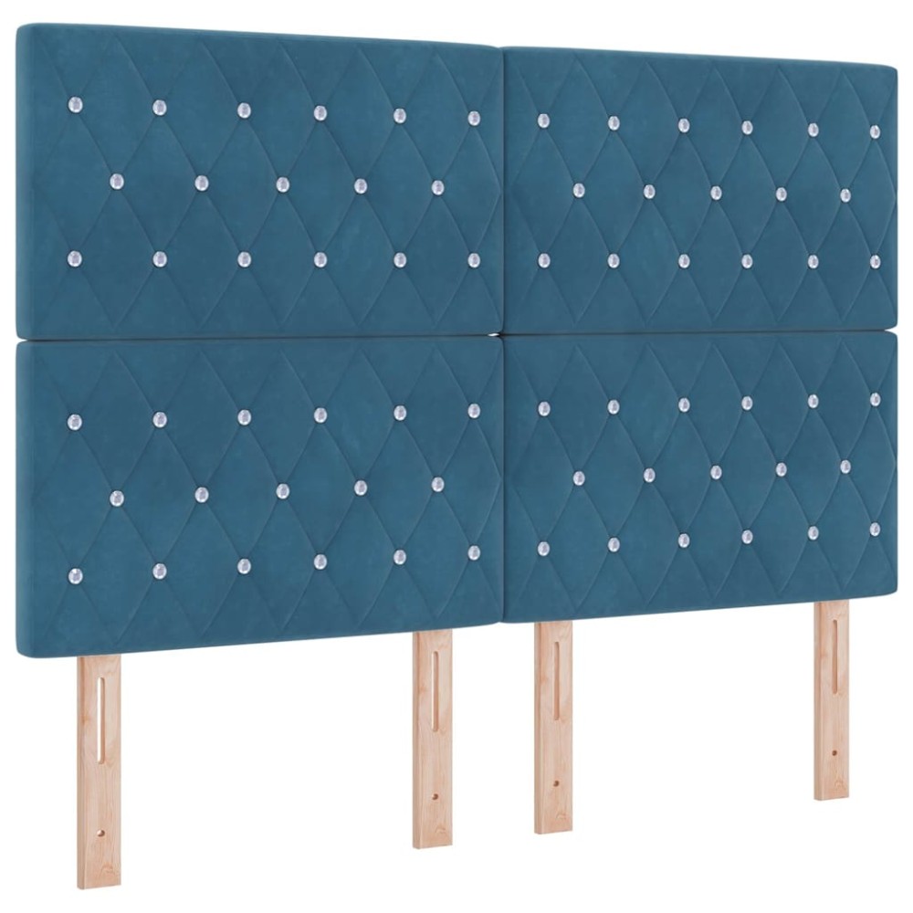 vidaXL Βελούδινο Κεφαλάρι Argyle Σκούρο Μπλε 144 cm Βελούδο