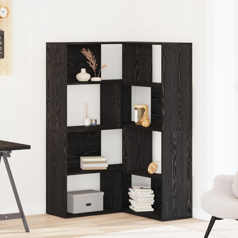 vidaXL Γωνιακό Ντουλάπι Μαύρη Δρυς 140x30x140 εκ Επεξεργασμένο Ξύλο