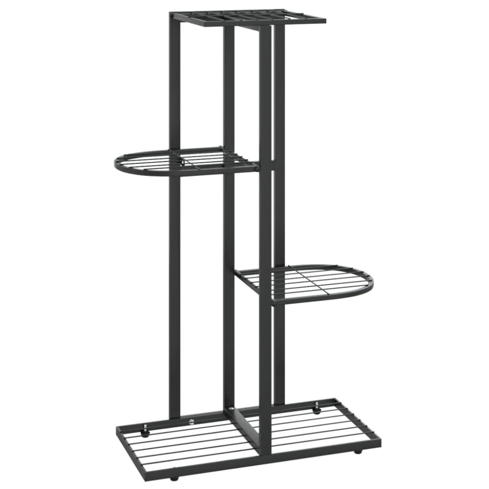 vidaXL Ανθοστήλη 4 Επιπέδων Μαύρη 43 x 22 x 76 εκ. Μεταλλική