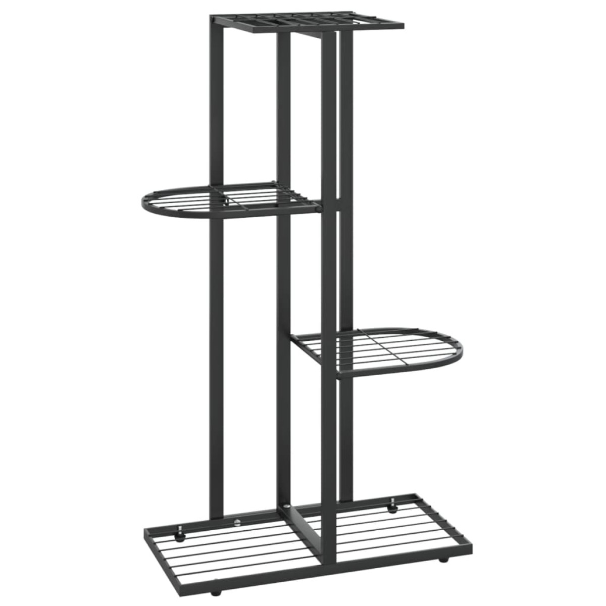 vidaXL Ανθοστήλη 4 Επιπέδων Μαύρη 43 x 22 x 76 εκ. Μεταλλική