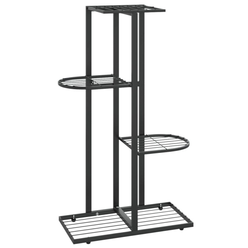 vidaXL Ανθοστήλη 4 Επιπέδων Μαύρη 43 x 22 x 76 εκ. Μεταλλική