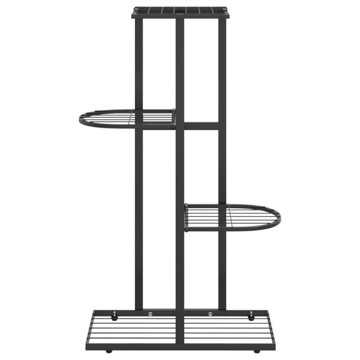 vidaXL Ανθοστήλη 4 Επιπέδων Μαύρη 43 x 22 x 76 εκ. Μεταλλική