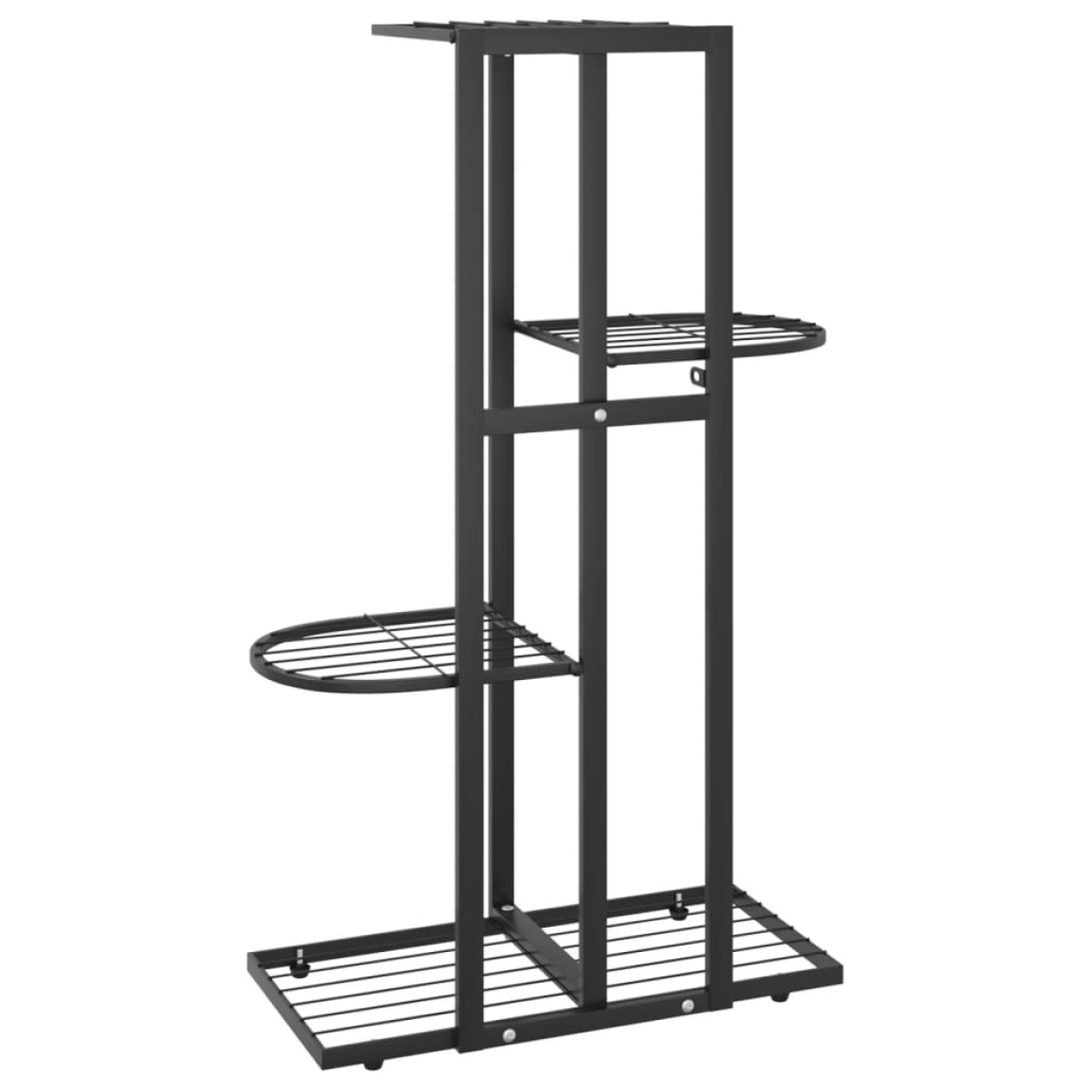 vidaXL Ανθοστήλη 4 Επιπέδων Μαύρη 43 x 22 x 76 εκ. Μεταλλική