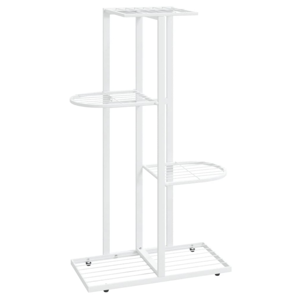 vidaXL Ανθοστήλη 4 Επιπέδων Λευκή 43 x 22 x 76 εκ. Μεταλλική